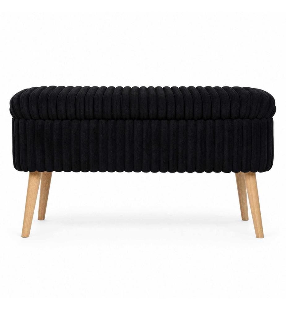 Pouf, 100 % melaminbeschichtete Spanplatte, Toskana Schwarz