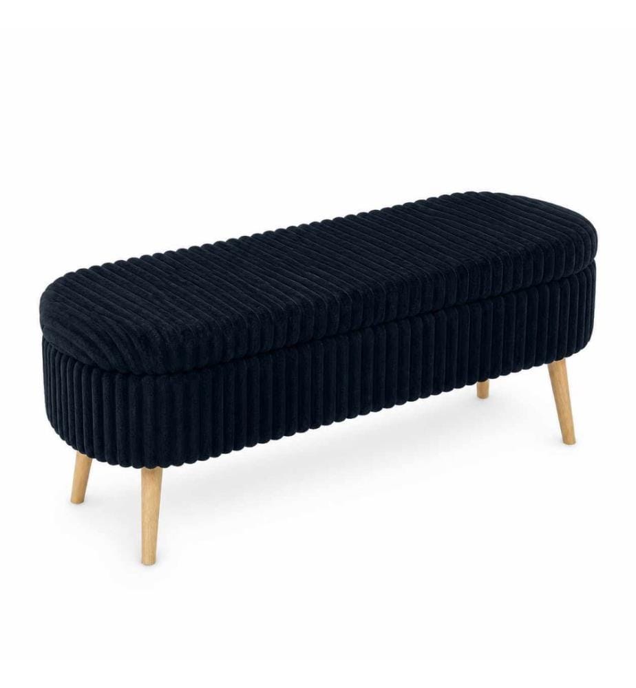 Pouf, 100 % melaminbeschichtete Spanplatte, Toskana Schwarz