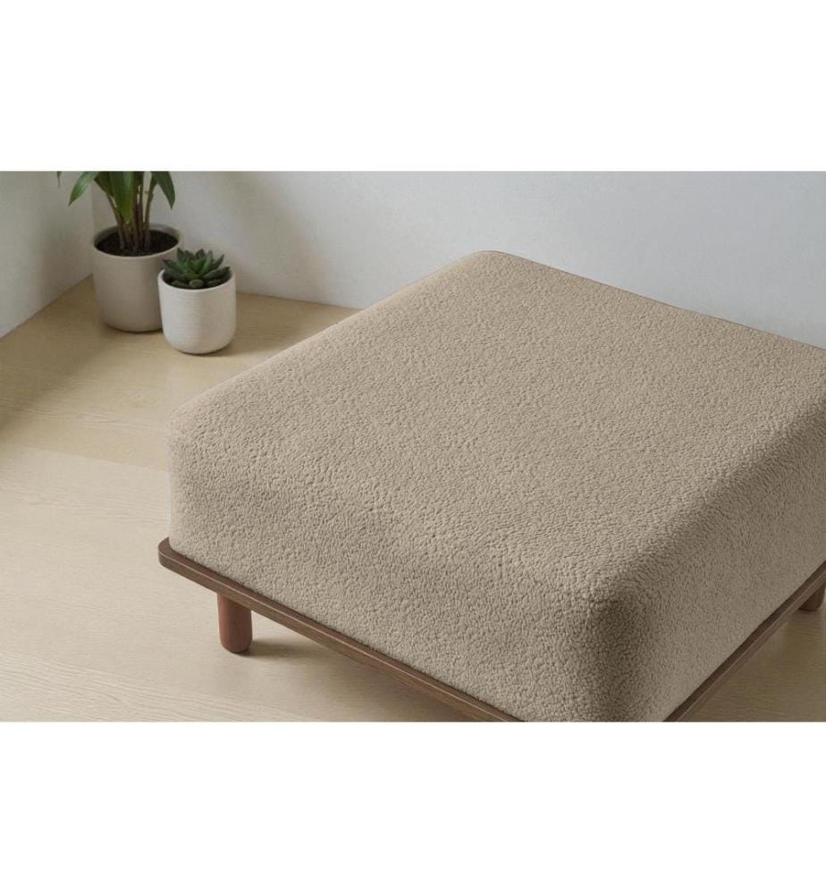Pouf, carton 100 % mélaminé, café au lait