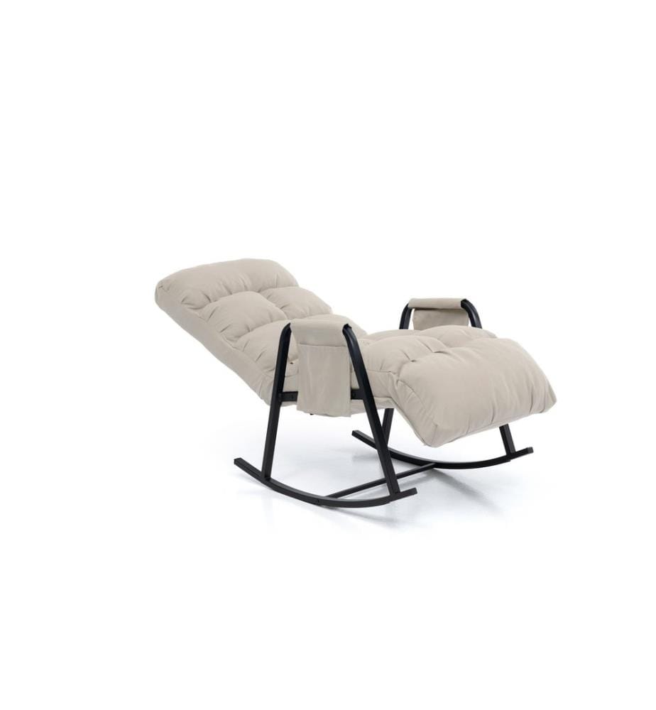 Gartenschaukelstuhl, 100 % Metall, Beige
