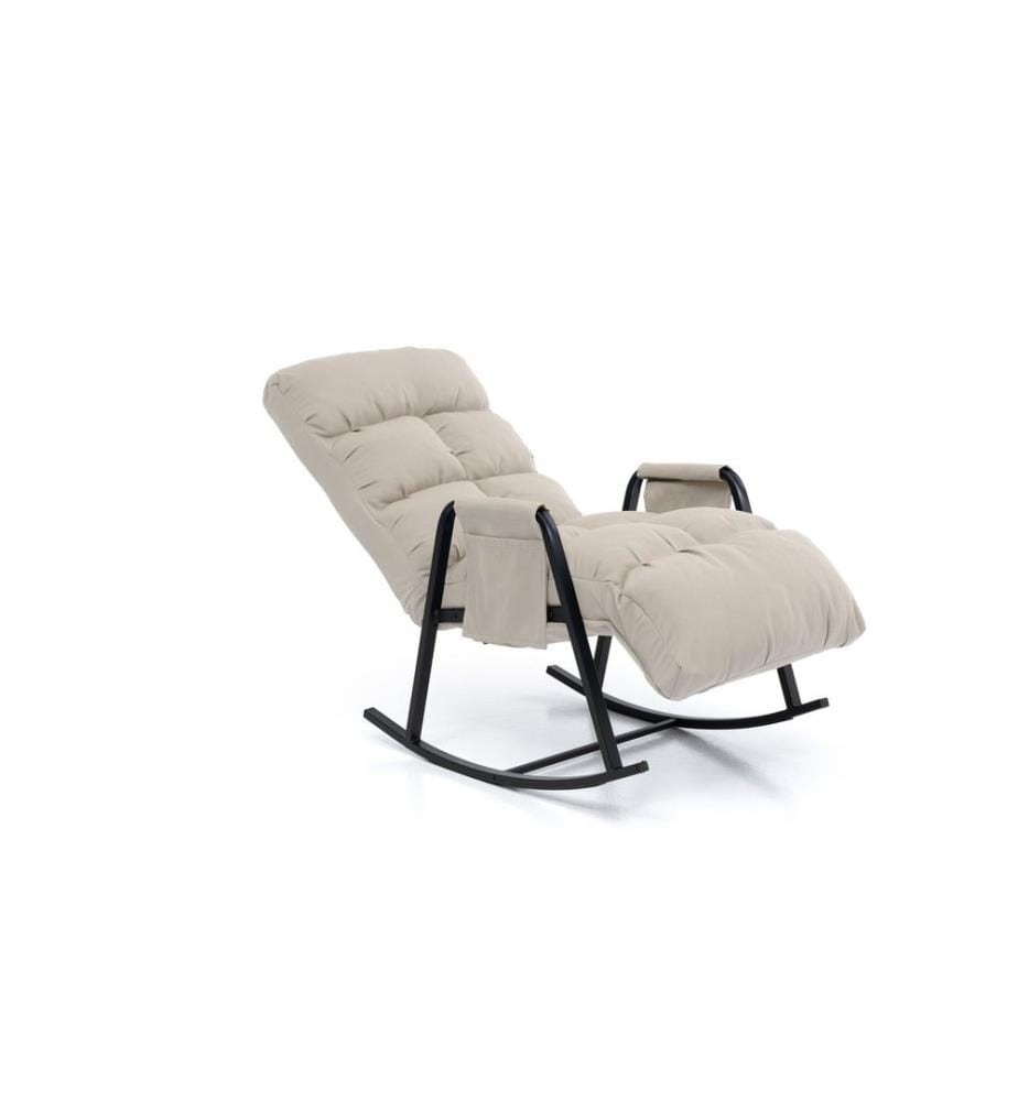 Gartenschaukelstuhl, 100 % Metall, Beige