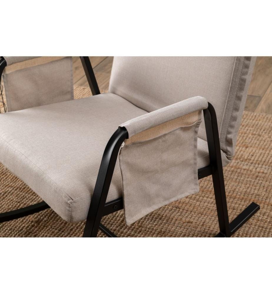 Schaukelstuhl, 100 % Metall, Creme