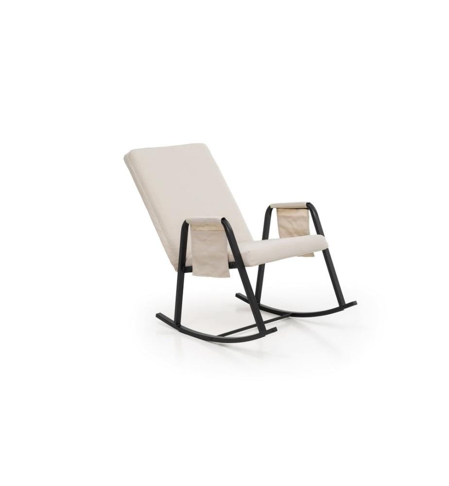 Gartenschaukelstuhl, 100 % Metall, Beige