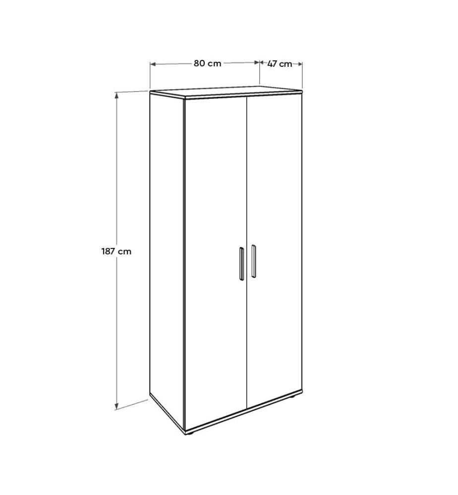 Wardrobe, White, Melamine Coated Particle Board