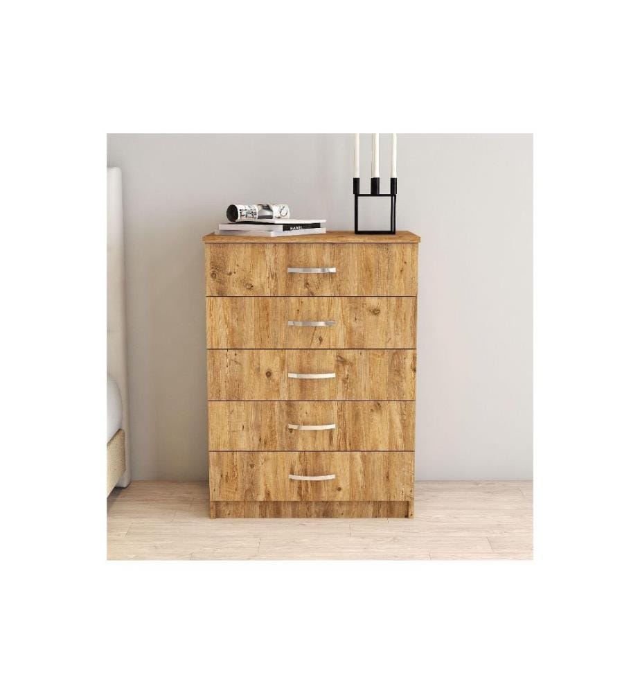 Commode, pin atlantique, panneau de particules mélaminé