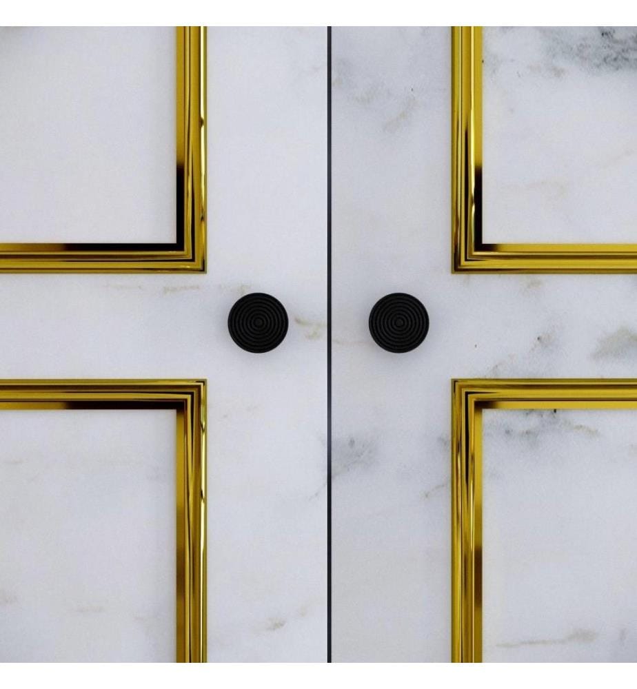 Armoire, Blanc Noir Or, Panneau de particules mélaminé