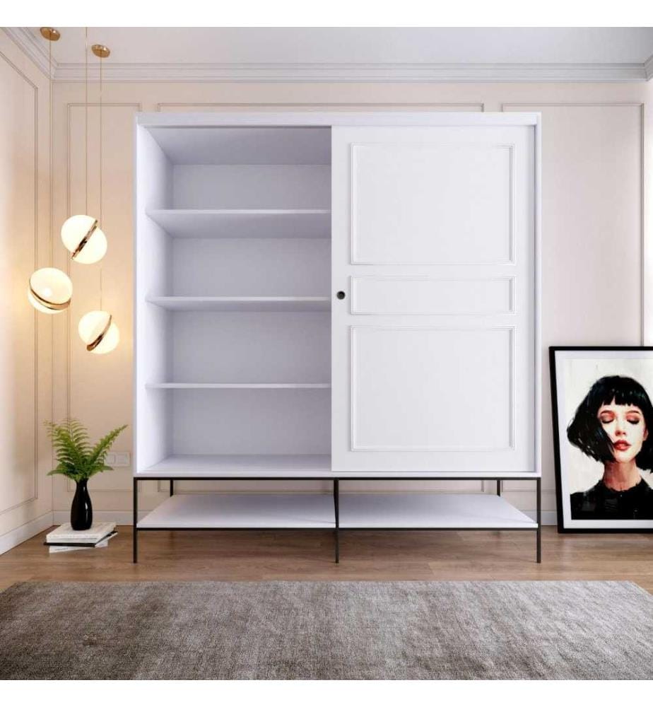 Armoire, blanc, panneau de particules mélaminé