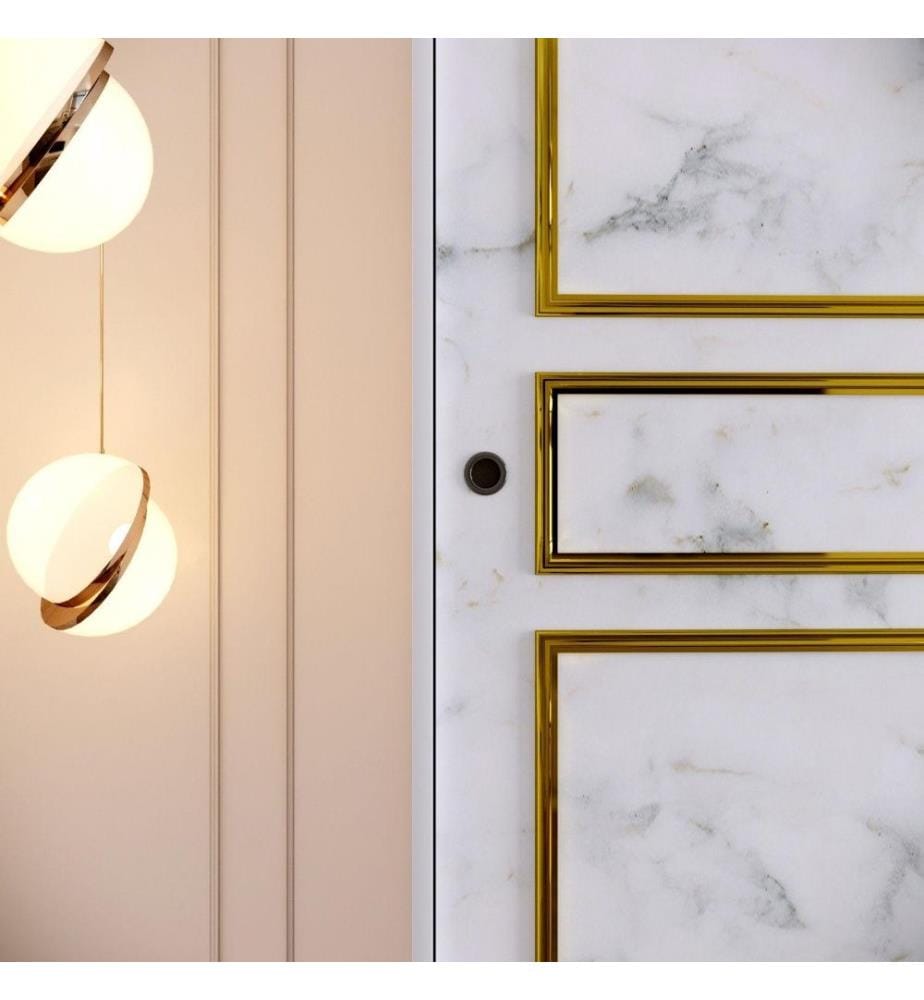 Armoire, Blanc Noir Or, Panneau de particules mélaminé