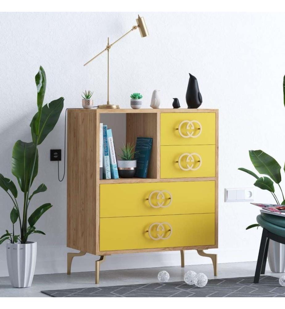 Commode, chêne doré, panneau de particules mélaminé