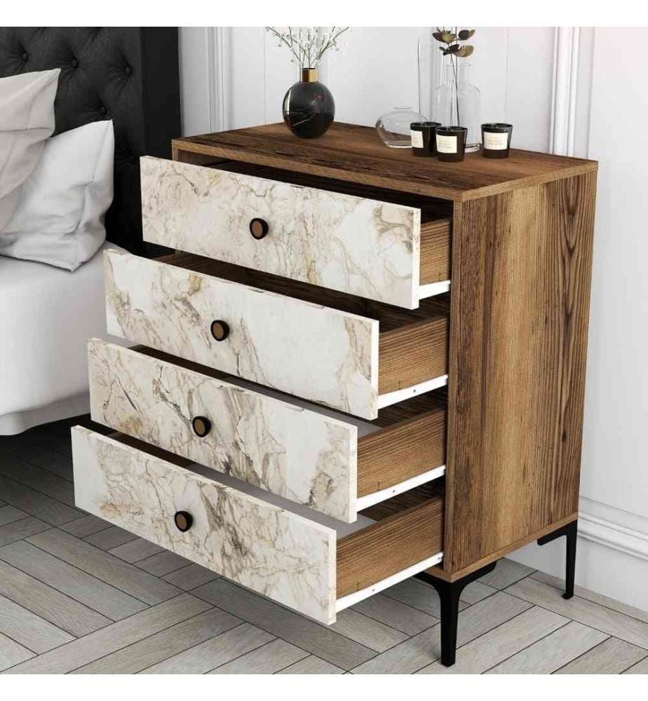Commode, Noyer Blanc, Panneau de particules mélaminé