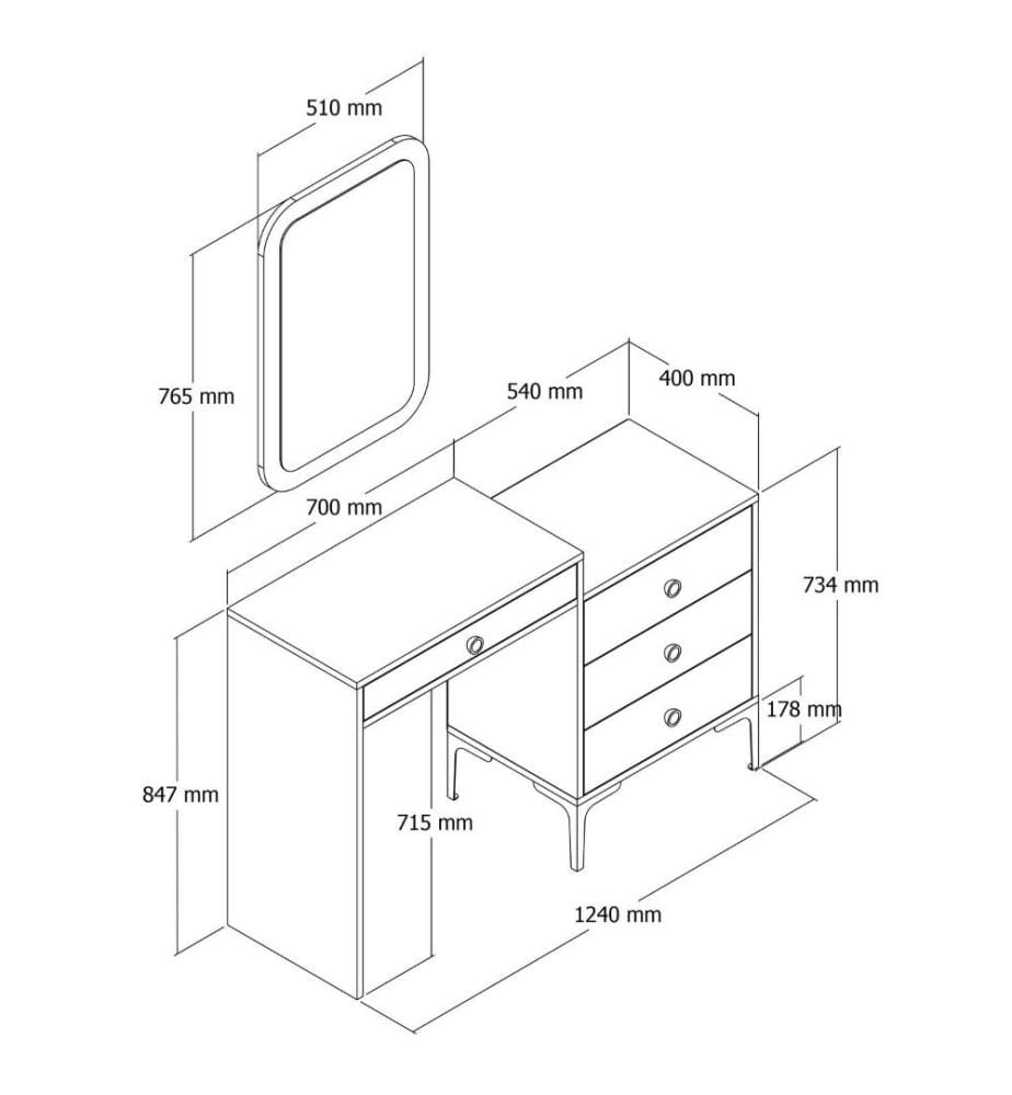 Commode, Noyer Noir, Panneau de particules mélaminé