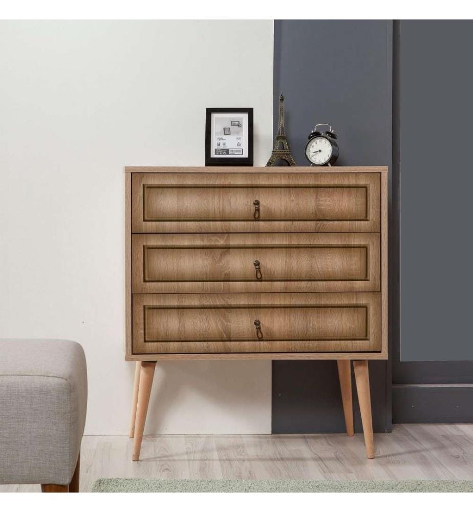 Commode, chêne Sonoma, panneau de particules mélaminé