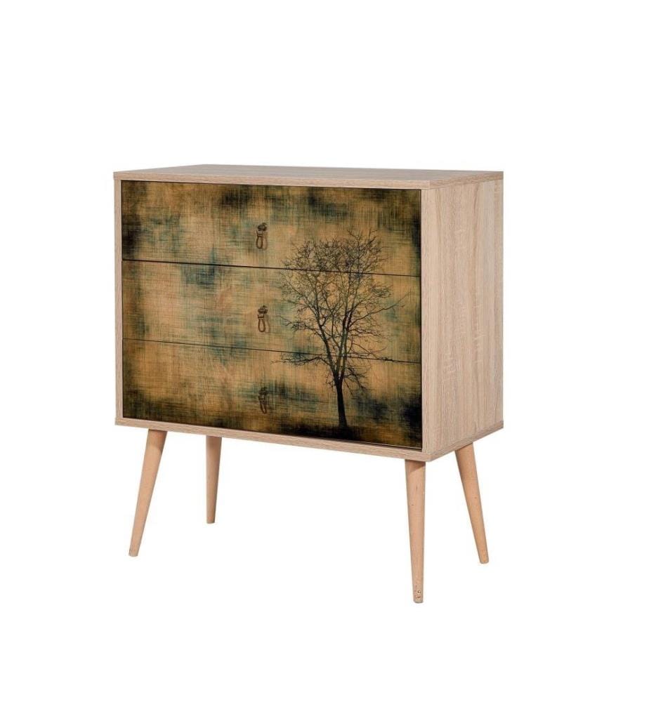 Commode, chêne Sonoma, panneau de particules mélaminé