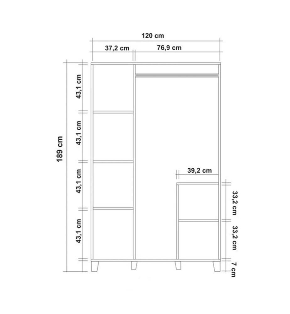 Armoire, pin atlantique, panneau de particules mélaminé