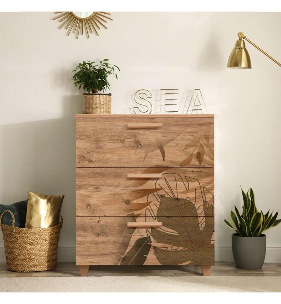 Commode, pin atlantique, panneau de particules mélaminé