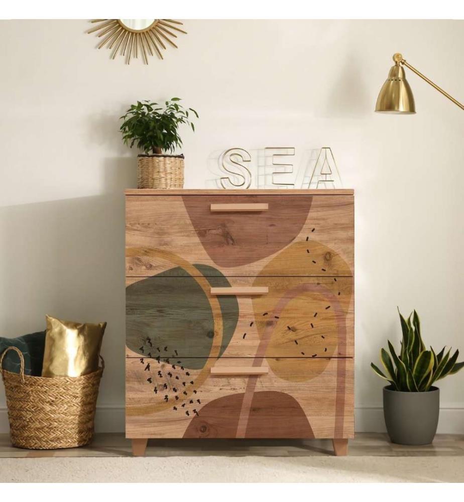 Commode, pin atlantique, panneau de particules mélaminé