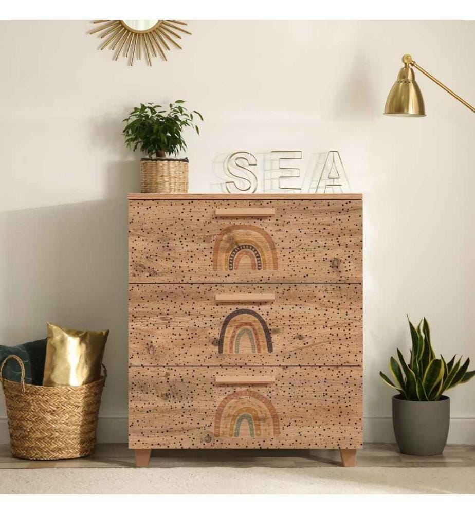 Commode, pin atlantique, panneau de particules mélaminé