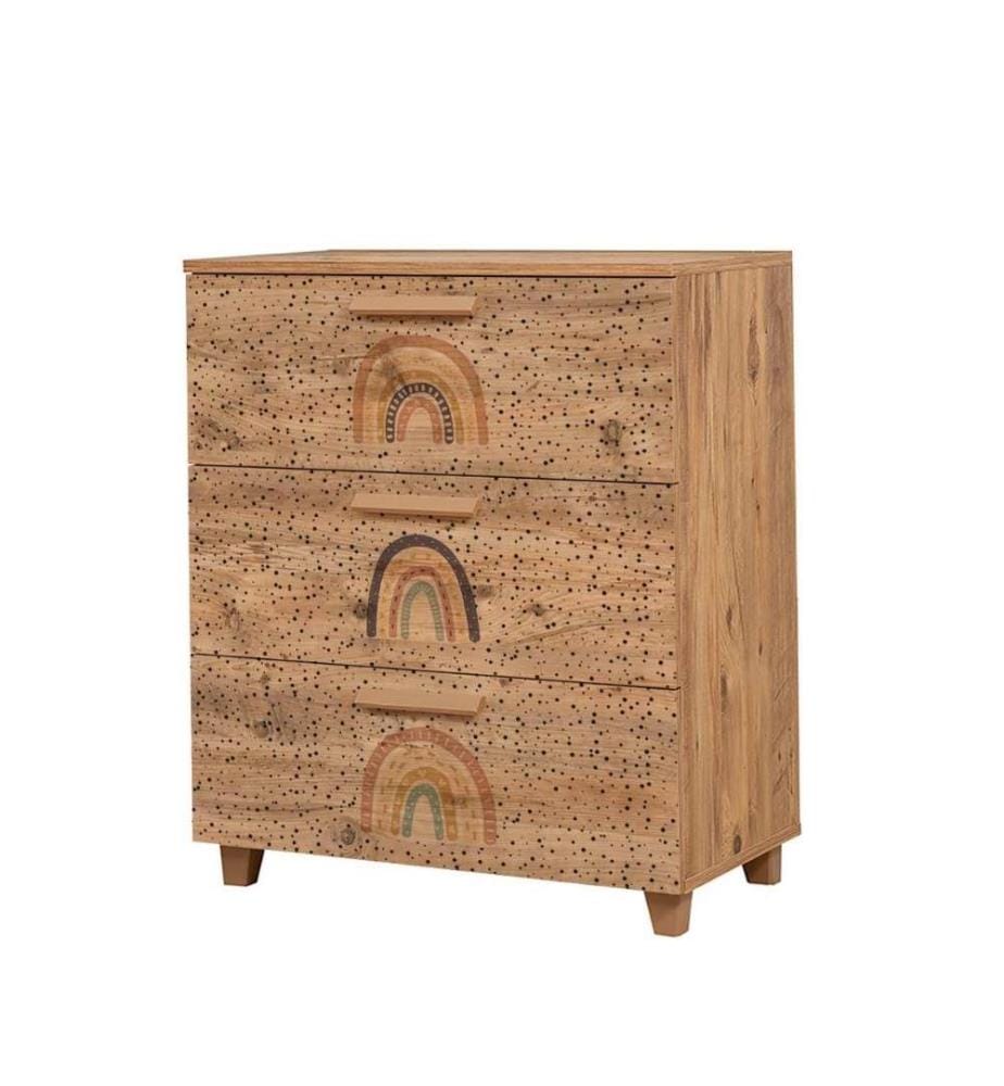 Commode, pin atlantique, panneau de particules mélaminé