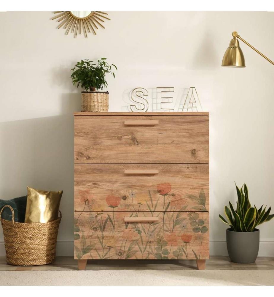 Commode, pin atlantique, panneau de particules mélaminé