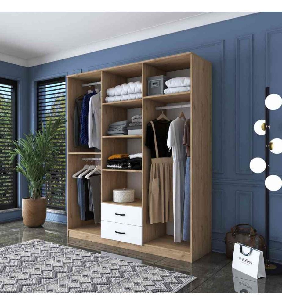 Armoire, noyer blanc, panneau de particules mélaminé