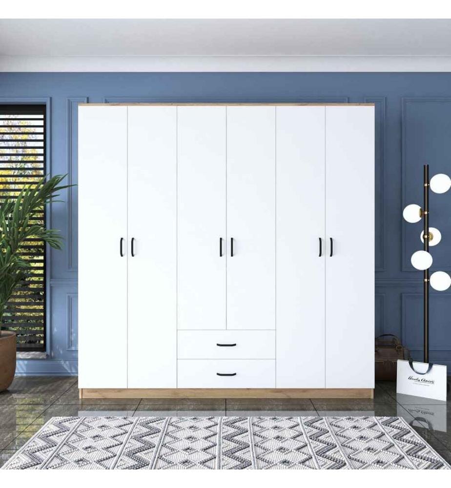 Armoire, noyer blanc, panneau de particules mélaminé