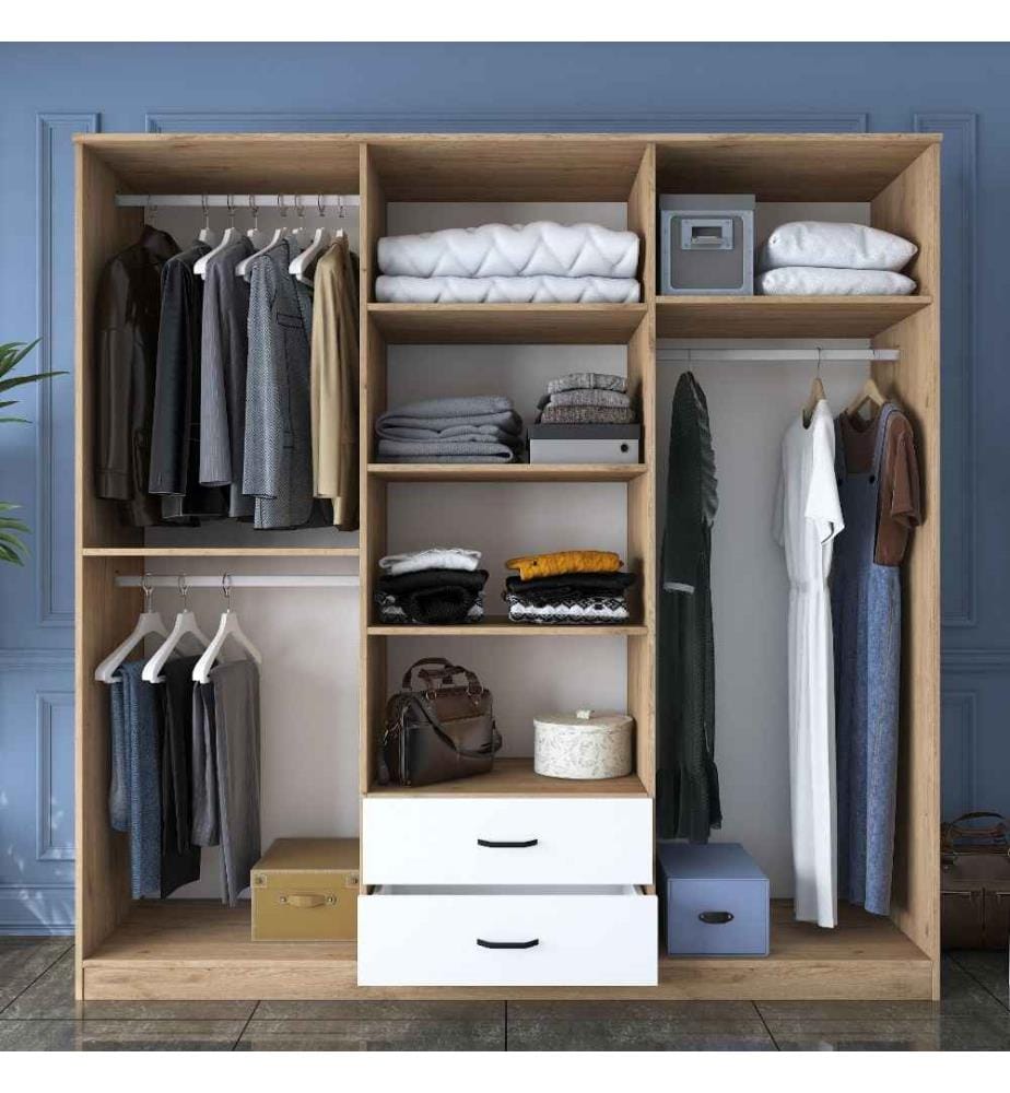 Armoire, noyer blanc, panneau de particules mélaminé