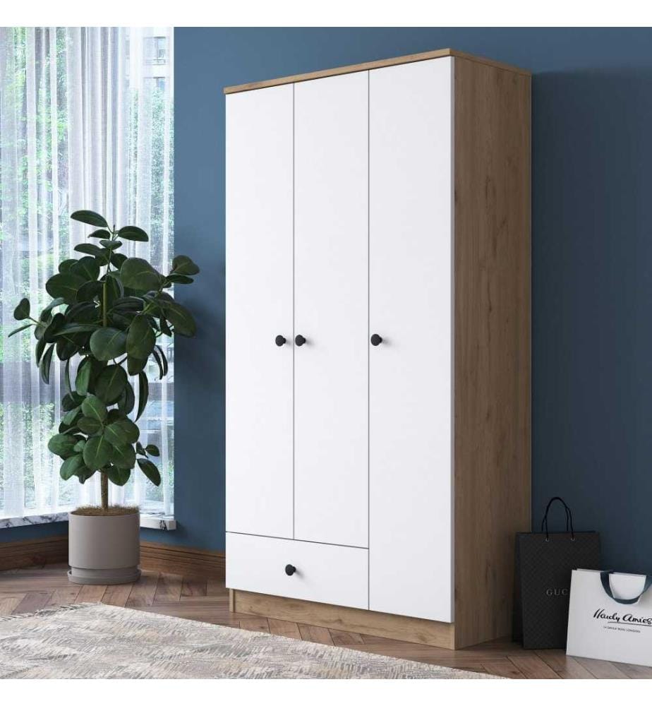 Armoire, noyer blanc, panneau de particules mélaminé