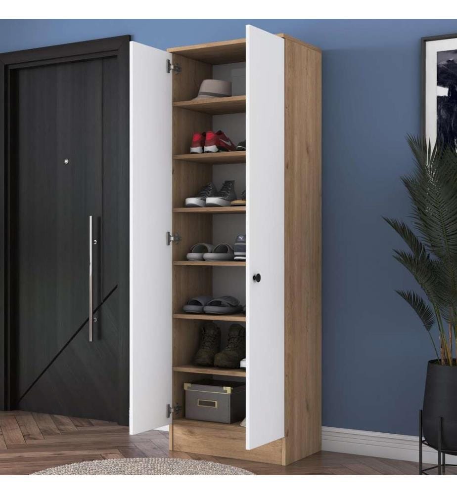 Armoire, noyer blanc, panneau de particules mélaminé