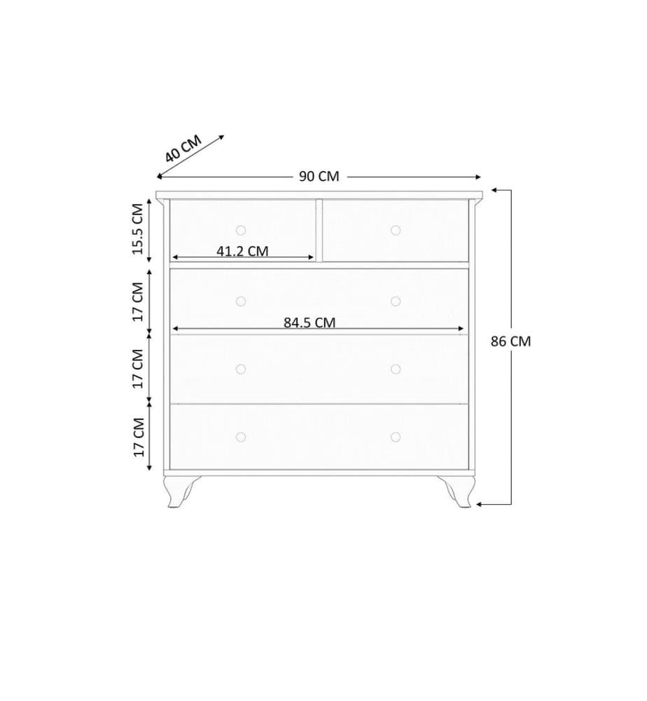Dresser, Matte White, 100% MELAMINE COATED E1 QUALITY CHIPBOARD