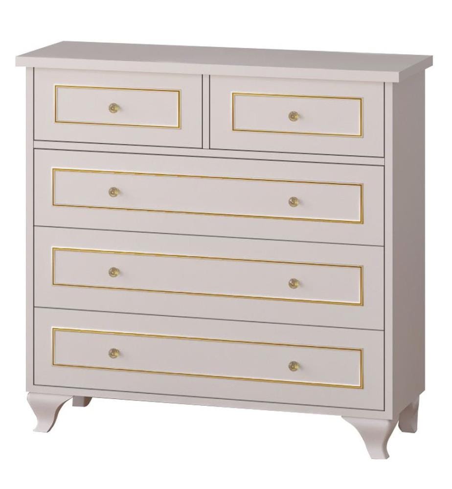 Commode, blanc mat, 100 % panneau de particules de qualité E1 revêtu de mélamine