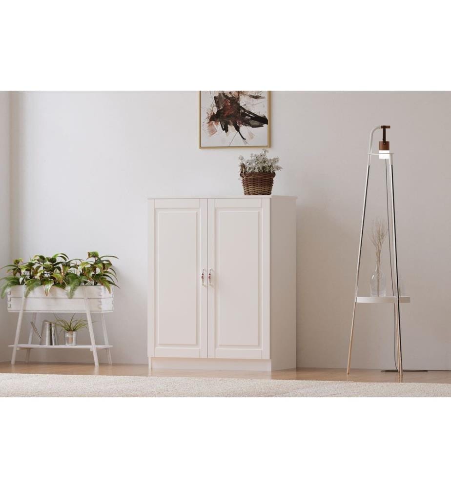 Shoe Cabinet, Matte White, 100% MELAMINE COATED E1 QUALITY CHIPBOARD