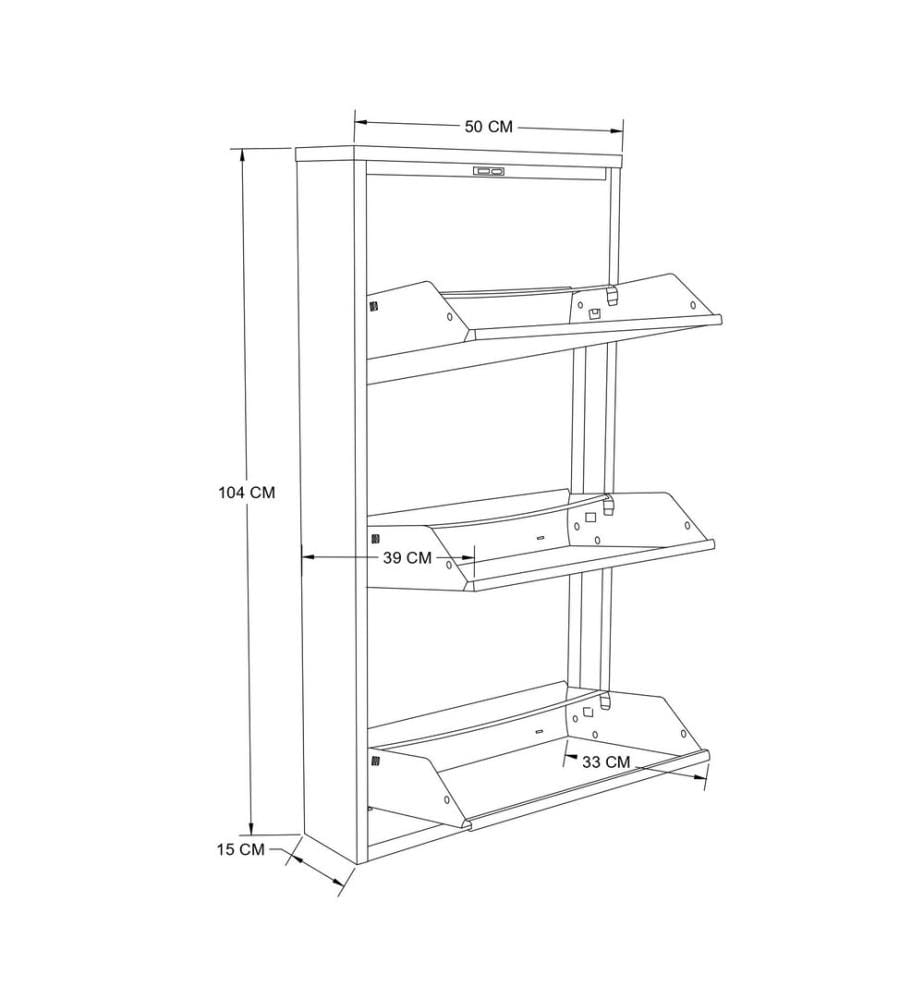 Shoe Cabinet, White, 100% SHEET METAL