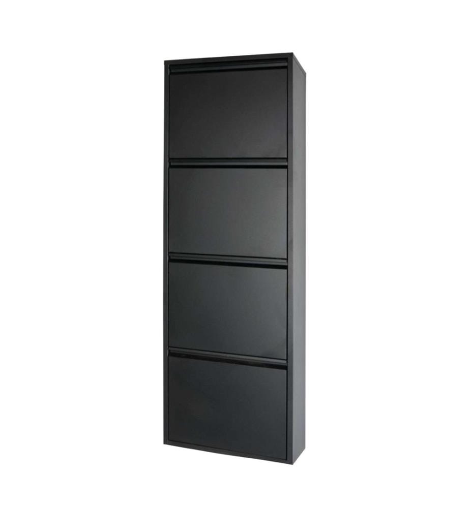 Schuhschrank, Schwarz, 100 % Blech