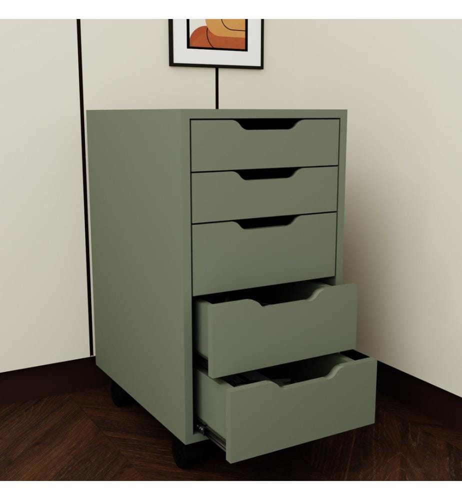 Mehrzweckschrank, Grün, 100 % melaminbeschichtete Spanplatte