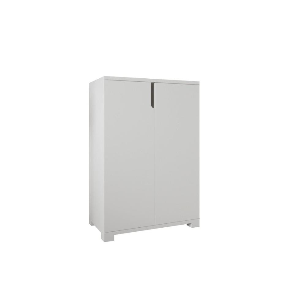 Armoire à chaussures, blanc, 100 % panneau de particules mélaminé