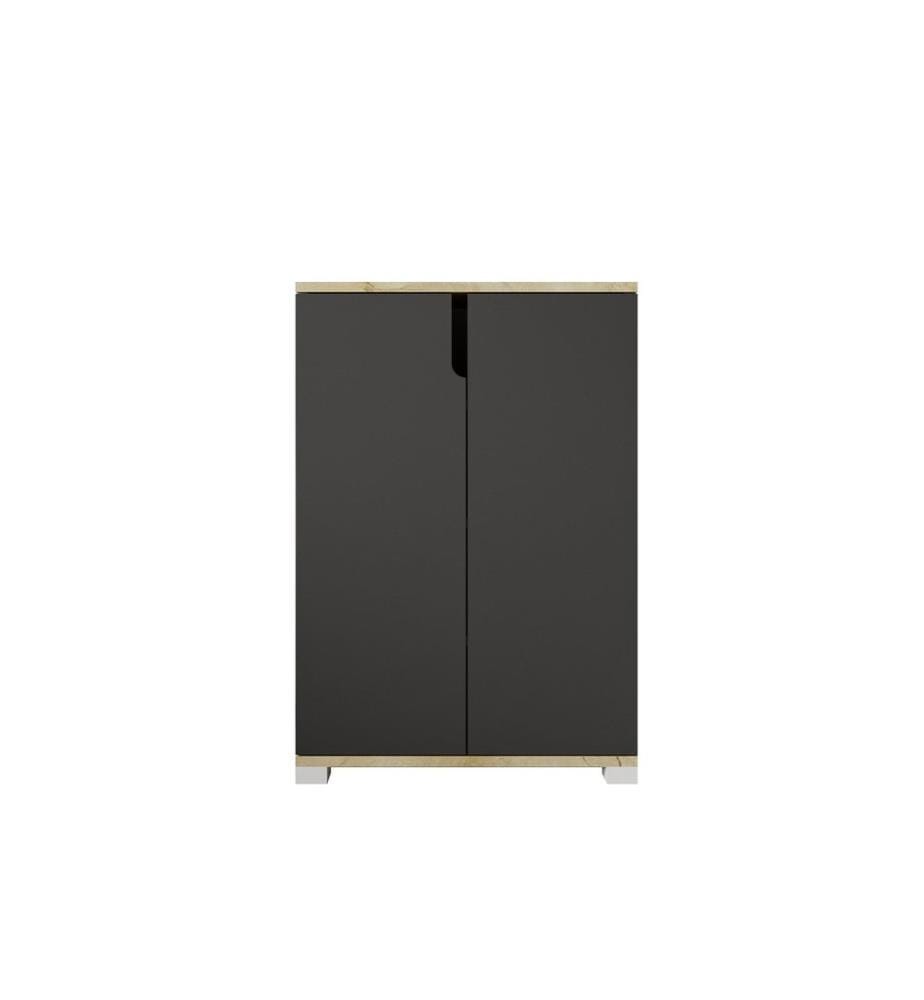Schuhschrank, Saphir-Eiche, Anthrazit, 100 % melaminbeschichtete Spanplatte