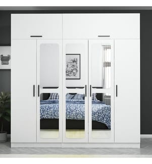 Armadio, bianco, pannello truciolare rivestito in melamina
