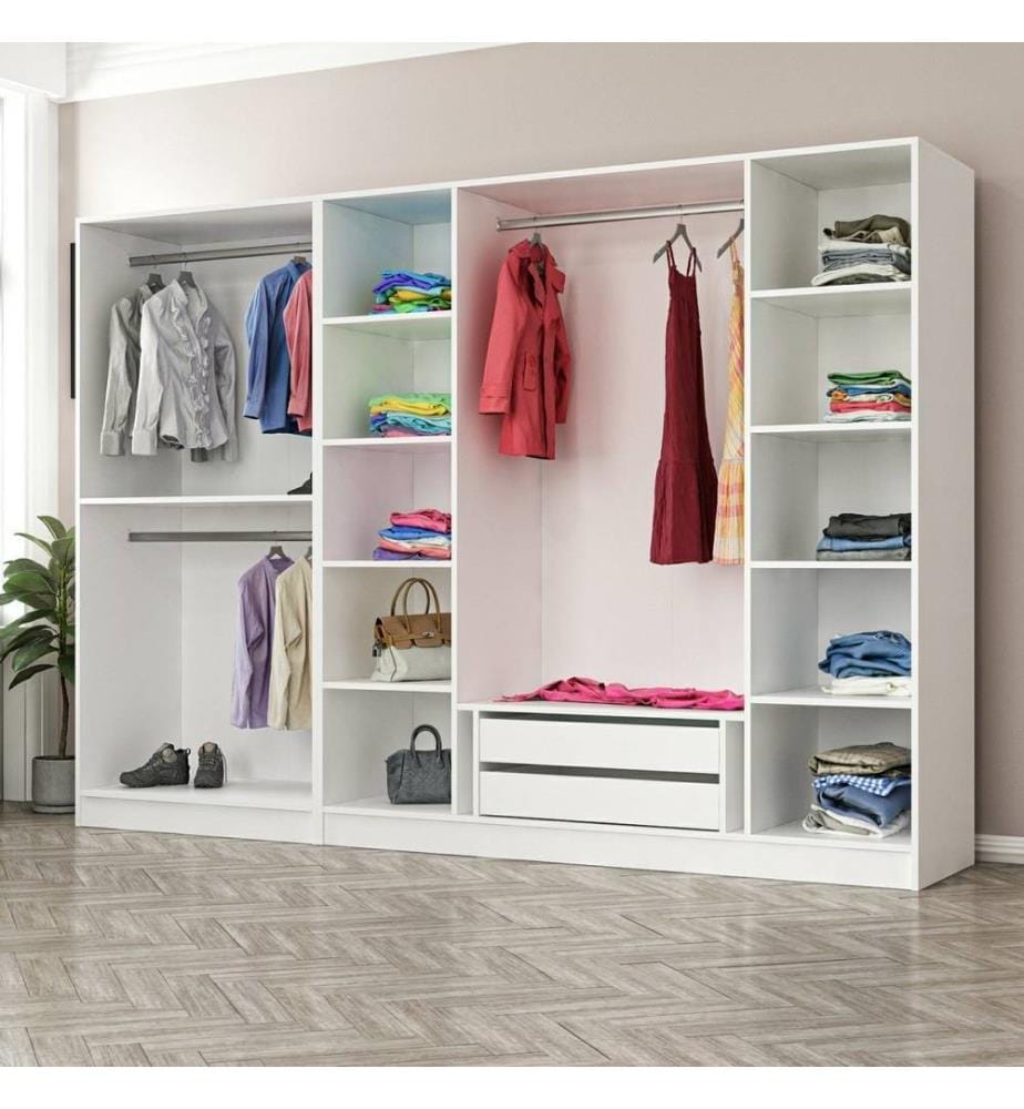 Kleiderschrank, Anthrazit, melaminbeschichtete Spanplatte