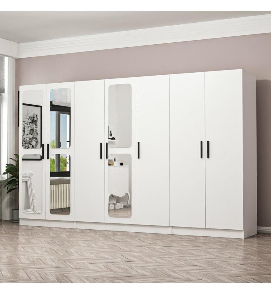 Kleiderschrank, weiss, melaminbeschichtete Spanplatte