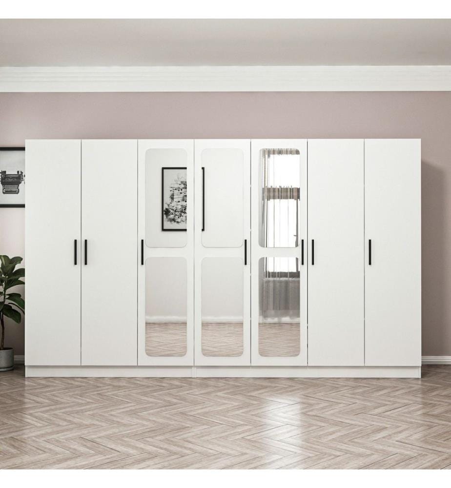 Kleiderschrank, weiss, melaminbeschichtete Spanplatte