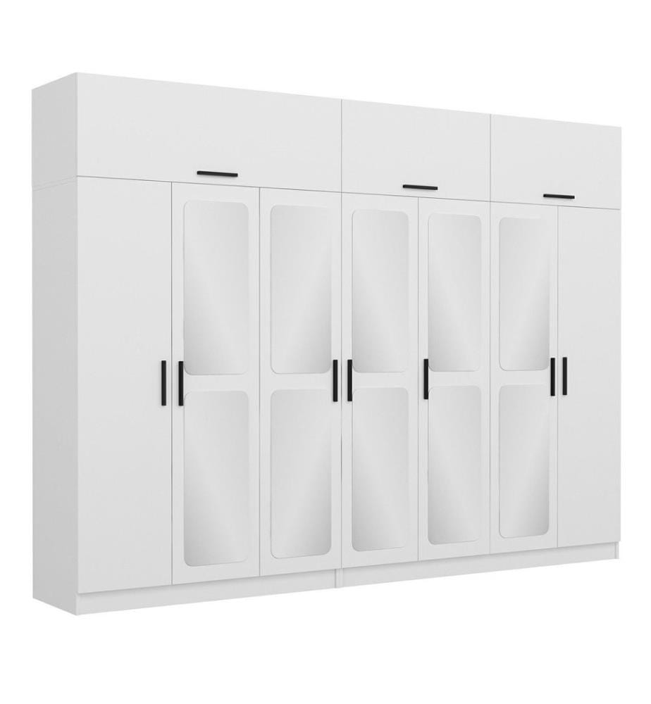 Kleiderschrank, weiss, 100 % melaminbeschichtete Spanplatte