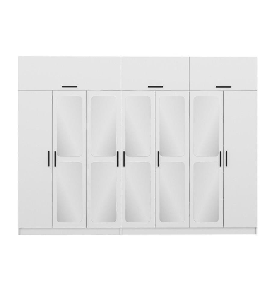 Kleiderschrank, weiss, 100 % melaminbeschichtete Spanplatte