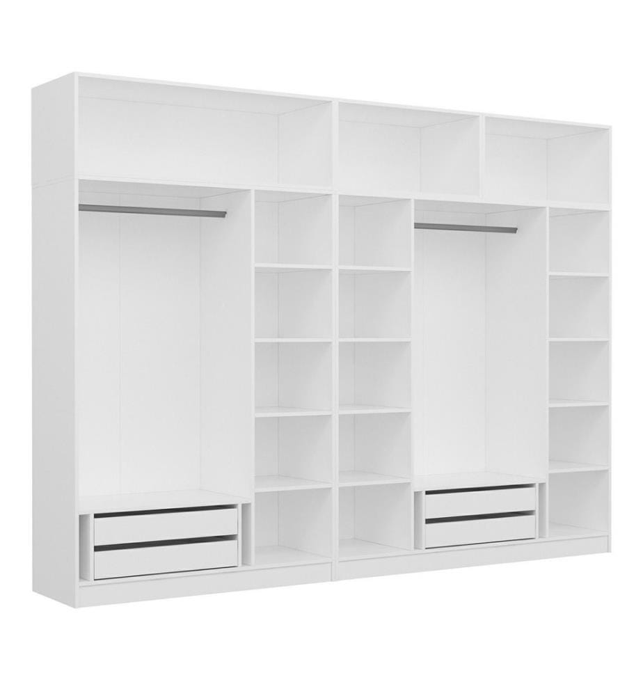 Kleiderschrank, weiss, 100 % melaminbeschichtete Spanplatte