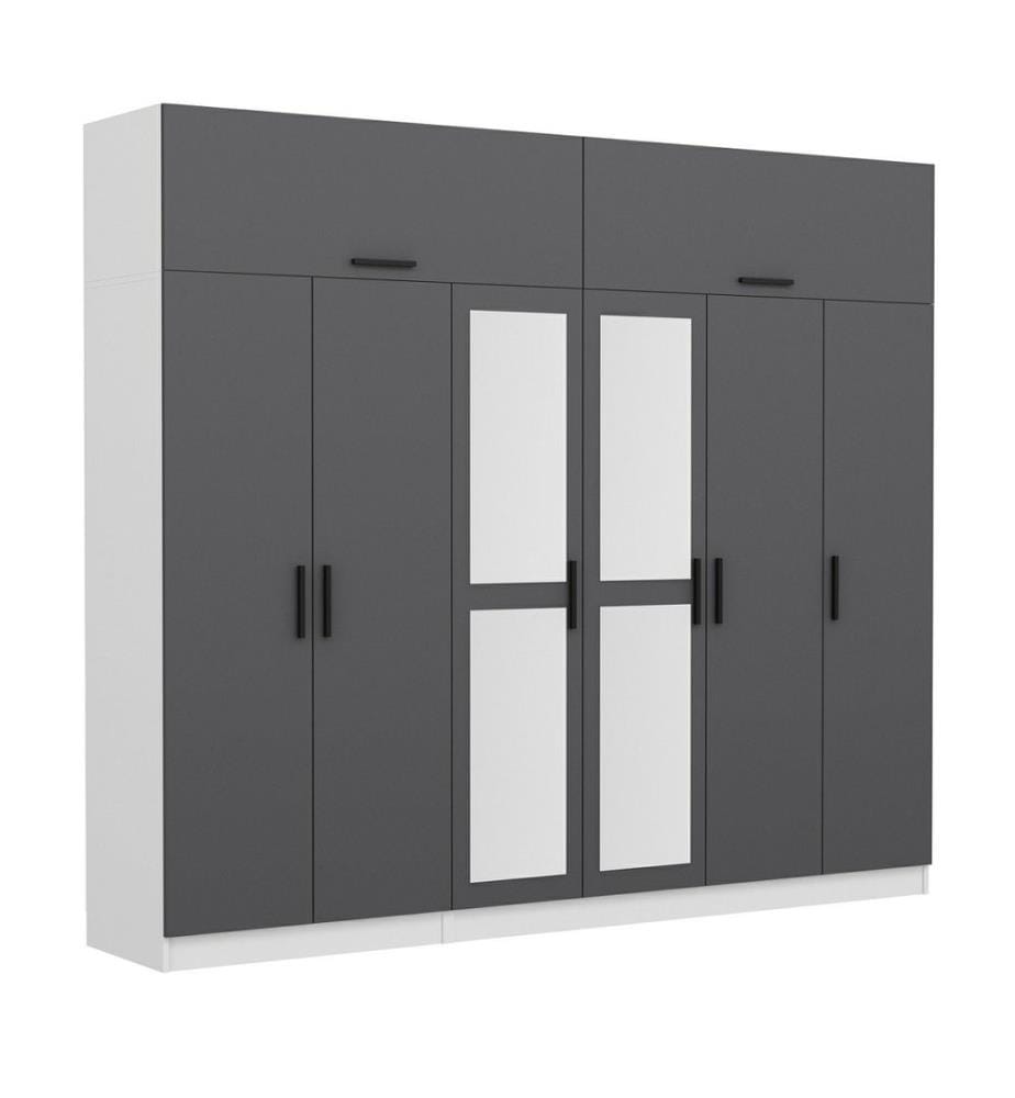Armoire, anthracite, blanc, 100 % panneau de particules mélaminé