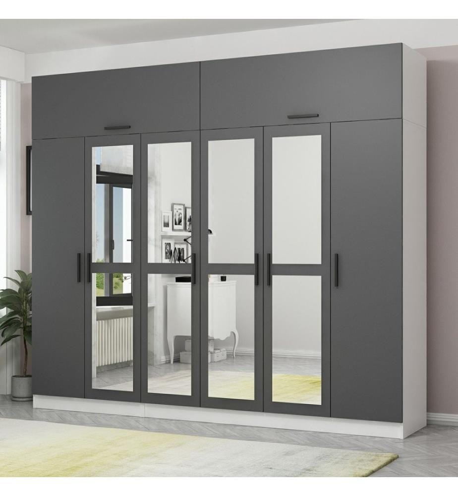 Armoire, anthracite, blanc, 100 % panneau de particules mélaminé