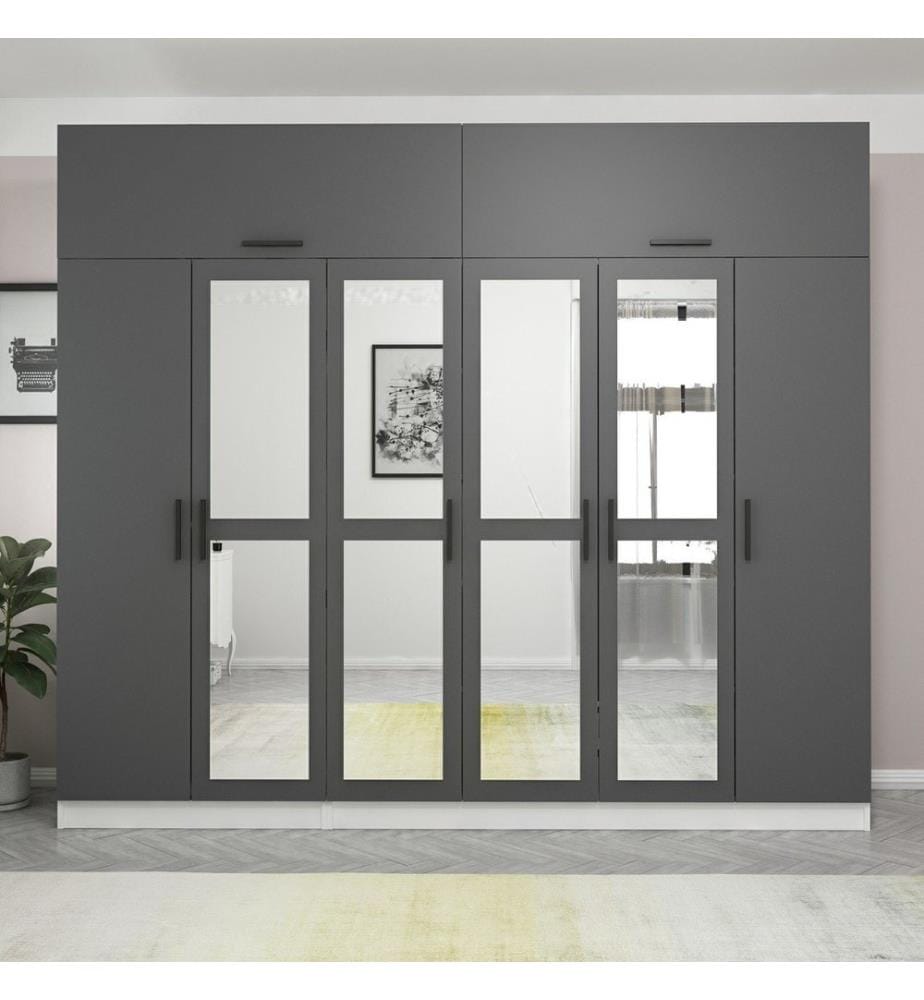 Armoire, anthracite, blanc, 100 % panneau de particules mélaminé
