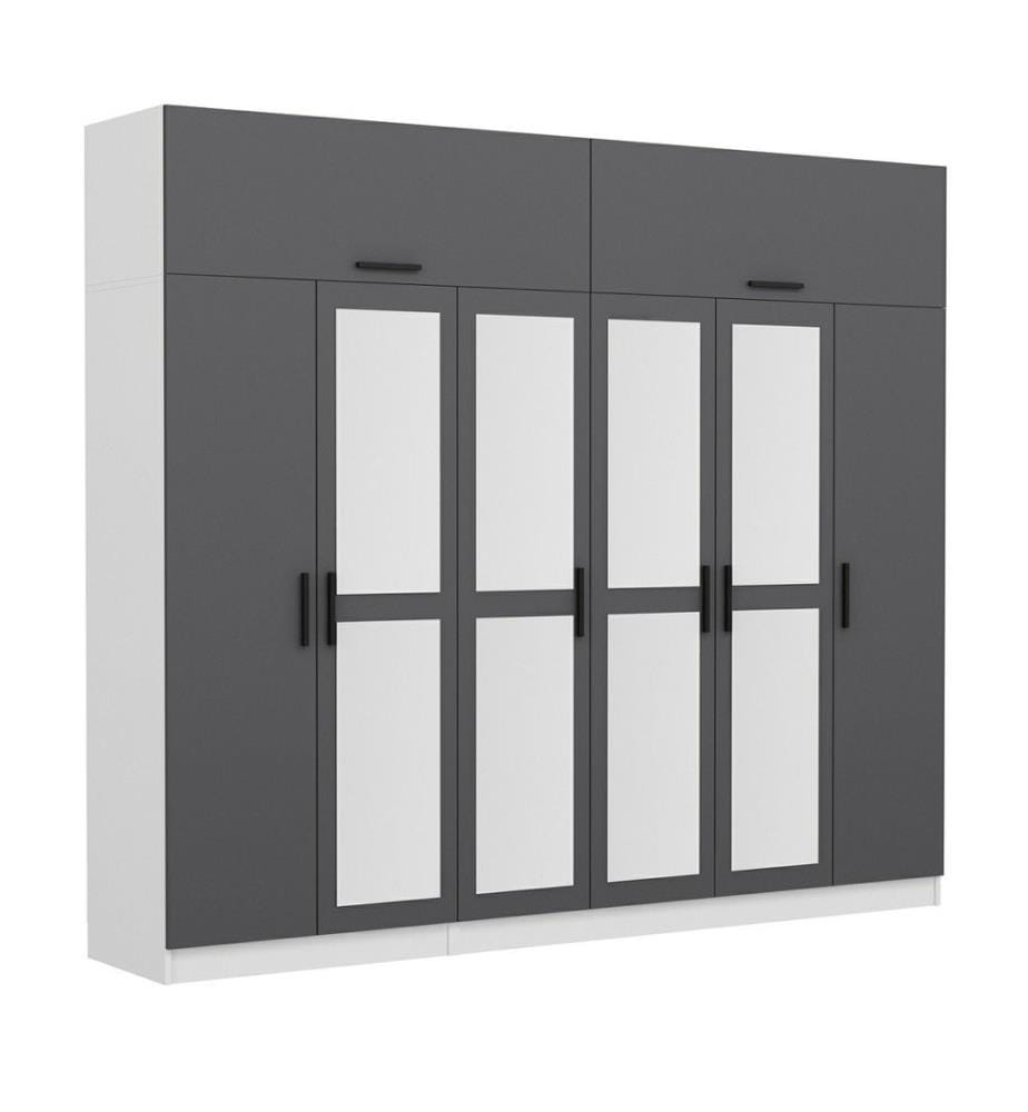 Armoire, anthracite, blanc, 100 % panneau de particules mélaminé