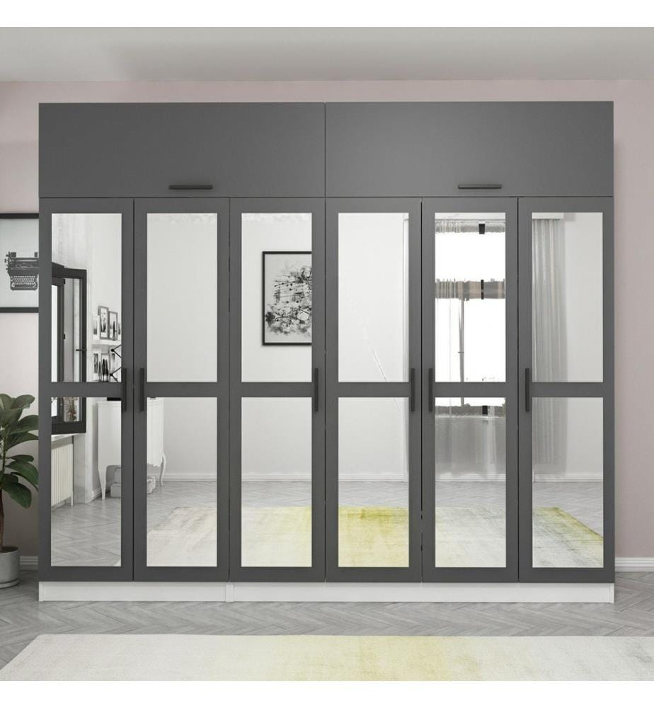 Armoire, anthracite, blanc, 100 % panneau de particules mélaminé