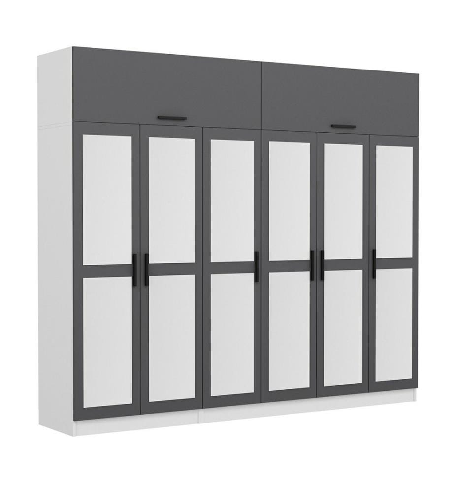 Armoire, anthracite, blanc, 100 % panneau de particules mélaminé