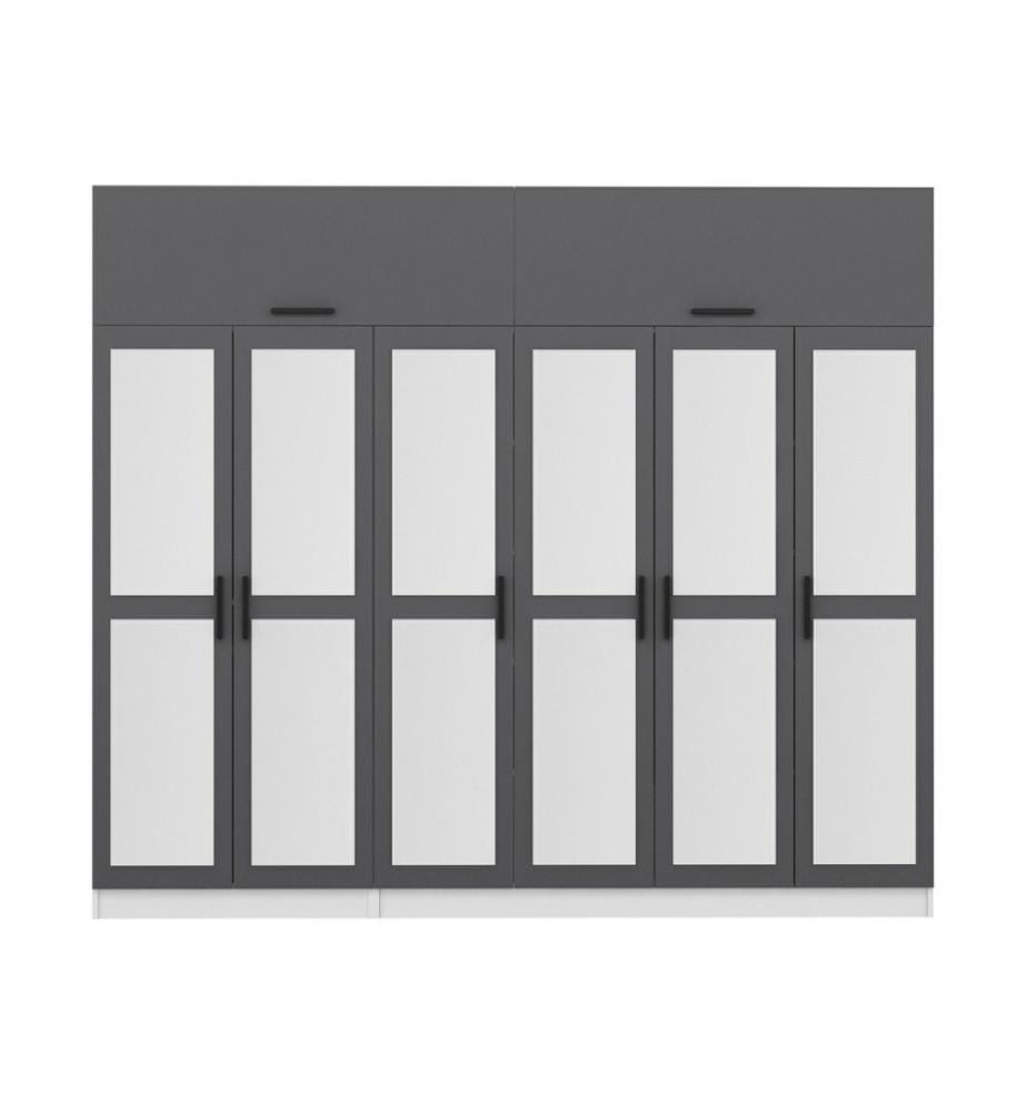 Armoire, anthracite, blanc, 100 % panneau de particules mélaminé
